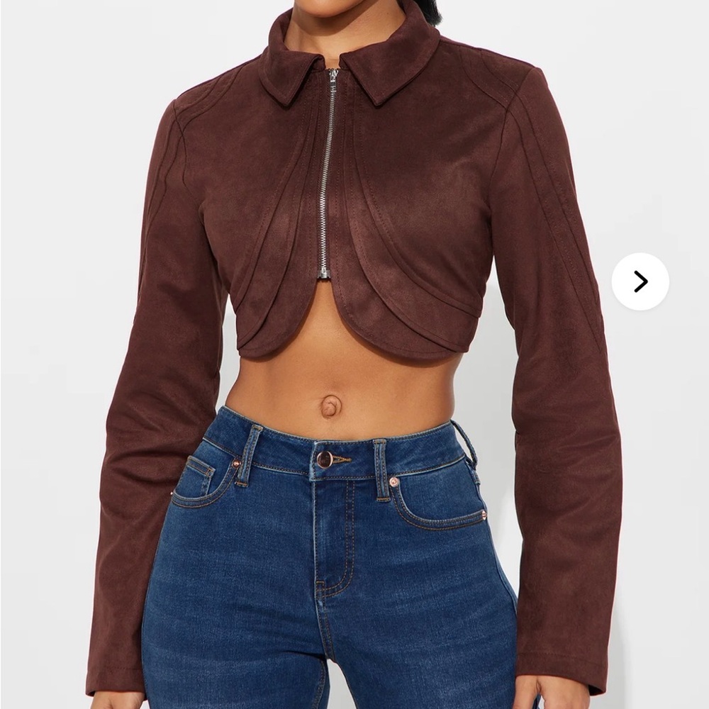 Brown Cropped Jacket - image 1